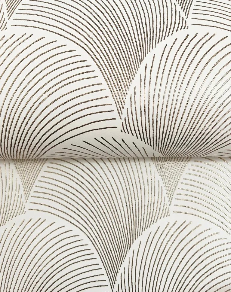 Candice Olson Metallic Scallop Wallpaper - White — Ảnh 6