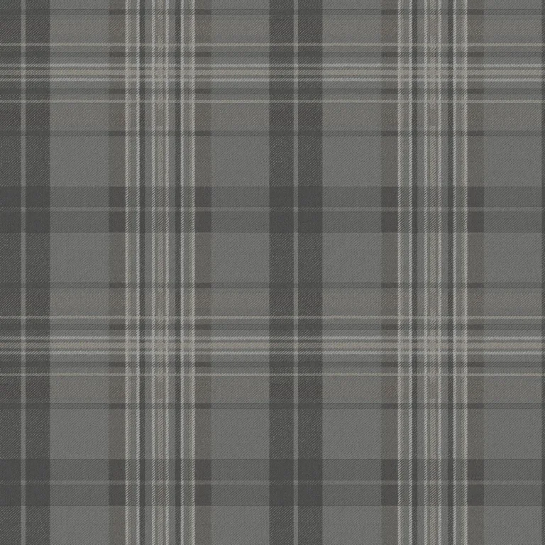 Chesapeake Austin Plaid Wallpaper - Charcoal and Cream — Ảnh 3