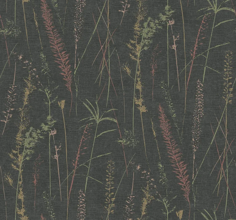 Meadow Splendor Botanical Wallpaper - Black — Ảnh 5