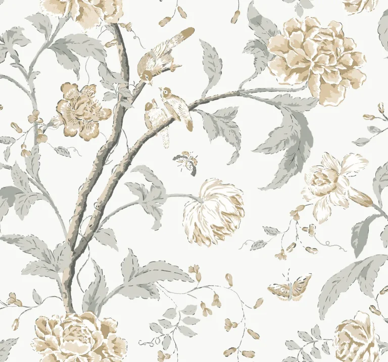 Teahouse Floral Wallpaper - Neutrals — Ảnh 6