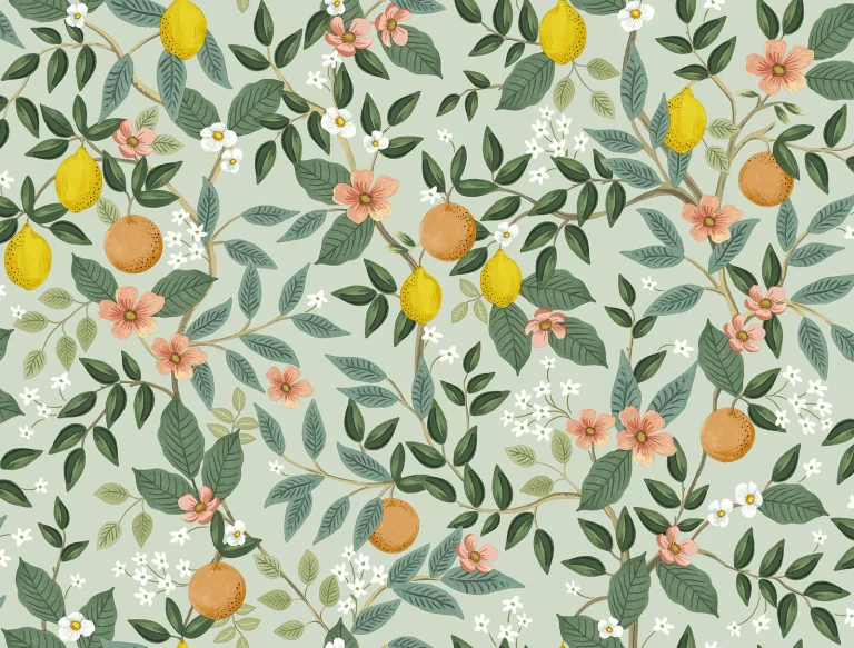Rifle Paper Co. Citrus Grove Peel and Stick Wallpaper - Mint — Ảnh 5