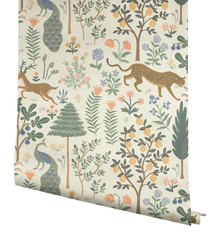 Rifle Paper Co. Menagerie Peel and Stick Wallpaper - Cream — Ảnh 3