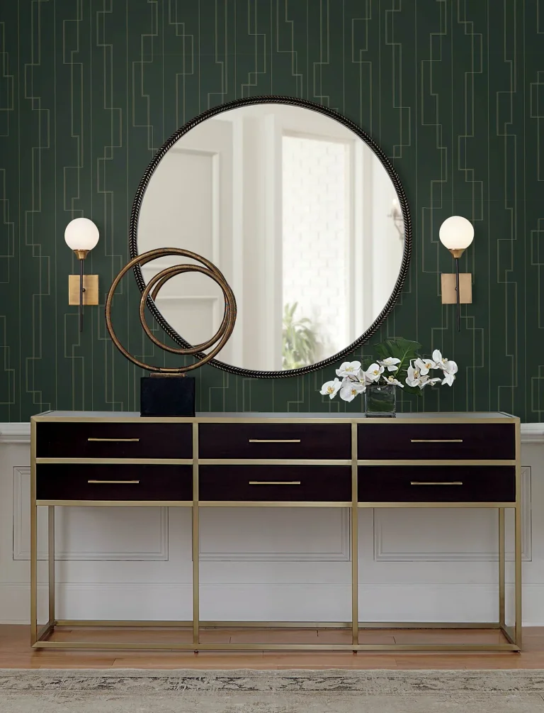 Anson Deco Detailing Wallpaper - Evergreen — Ảnh 6