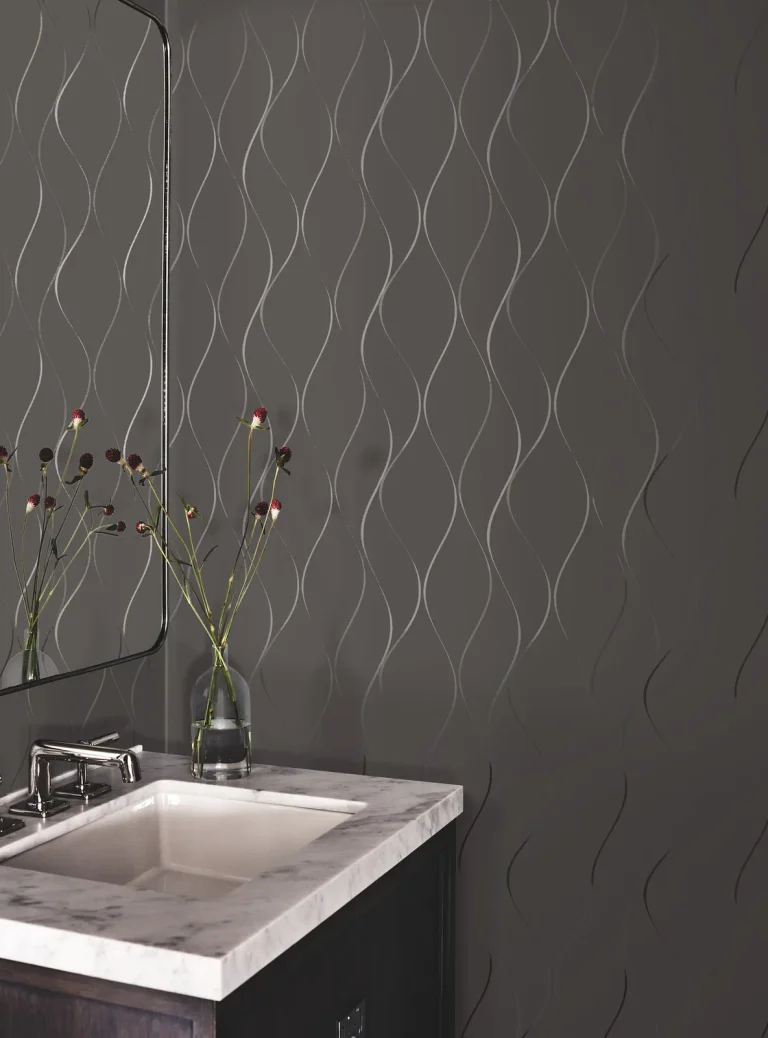 Wavy Stripe Wallpaper - Charcoal — Ảnh 3