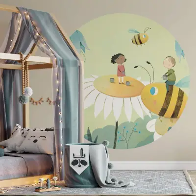 Honey Bees - Wall Mural 5570 - Round - 144cm diameter