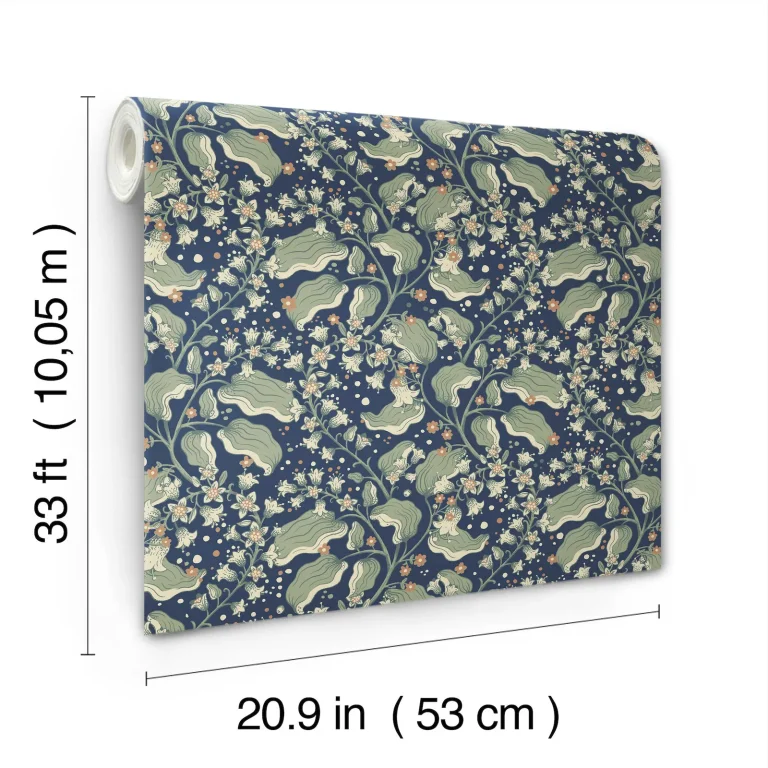 Syren Dainty Floral Wallpaper - Navy — Ảnh 5