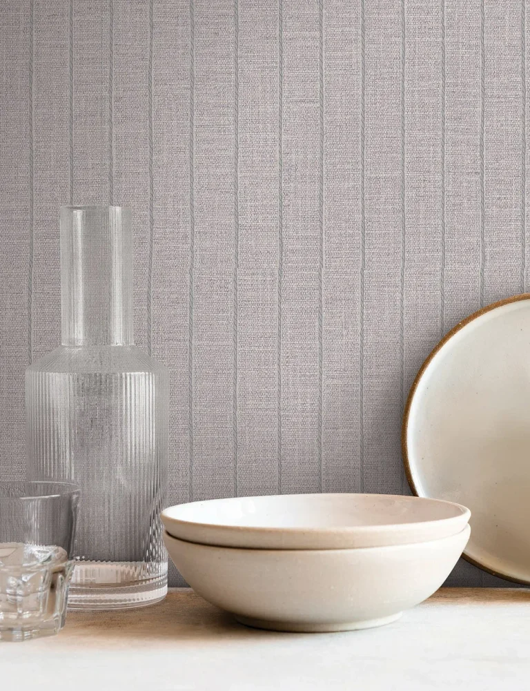Cording Stripe Wallpaper - Dove Grey — Ảnh 6