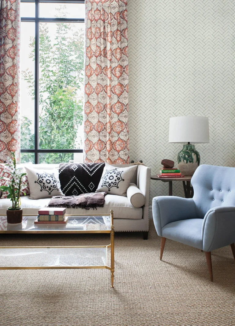 Chesapeake Oswin Tiered Herringbone Wallpaper - Teal — Ảnh 2