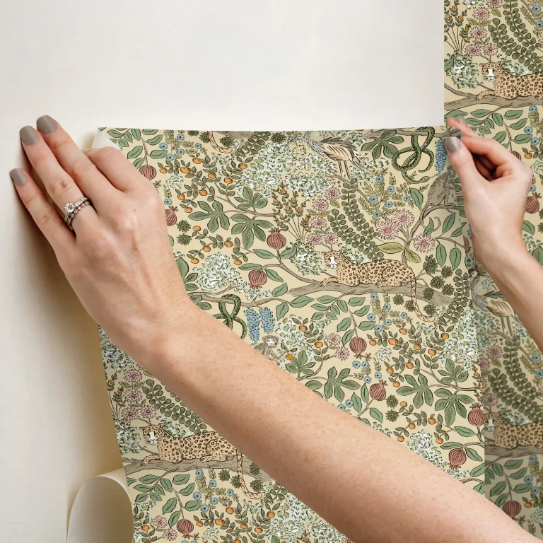 Rifle Paper Co. Safari Jungle Toile Peel and Stick Wallpaper - Linen — Ảnh 6