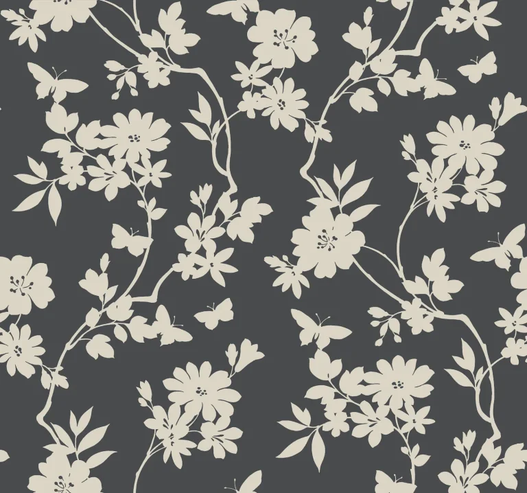 Candice Olson Flutter Vine Wallpaper - Charcoal — Image 2