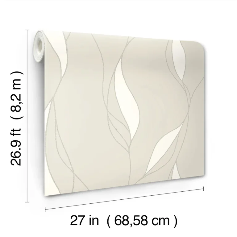 Ronald Redding Society Hill Abstract Leaf Wallpaper - Dove — Ảnh 6