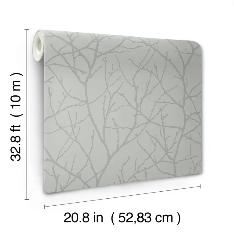 Trees Silhouette Wallpaper - Smokey Blue/Silver — Ảnh 4