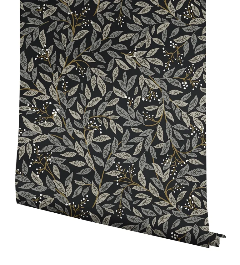 Rifle Paper Co. Willowberry Wallpaper - Black — Ảnh 6