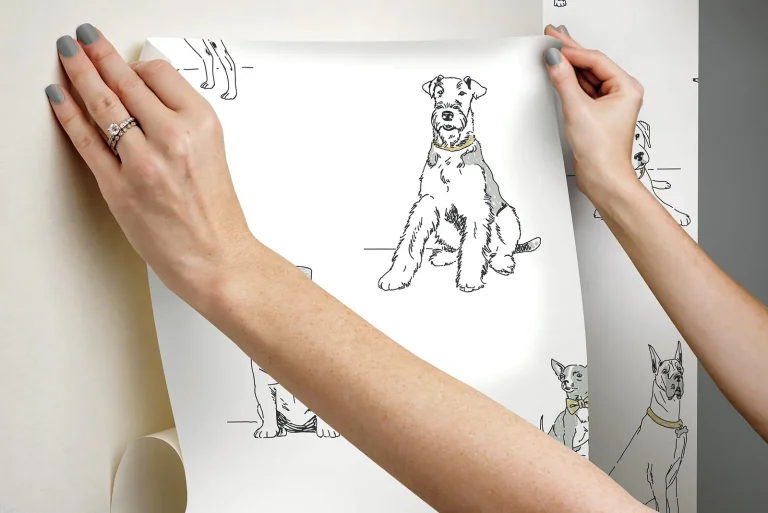 Dog's Life Peel and Stick Wallpaper - Silver/Gold