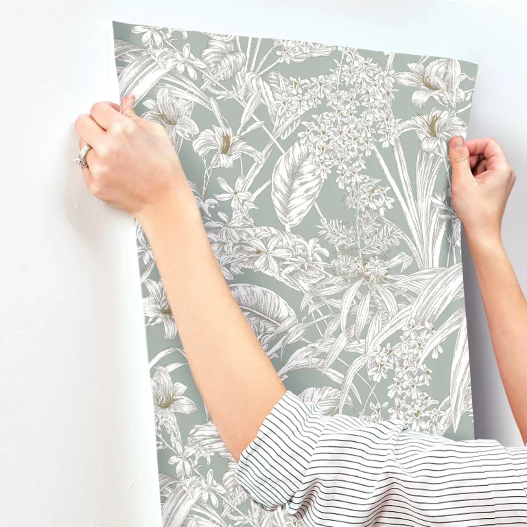 Orchid Conservatory Toile Wallpaper - Seamist/Taupe — Ảnh 8