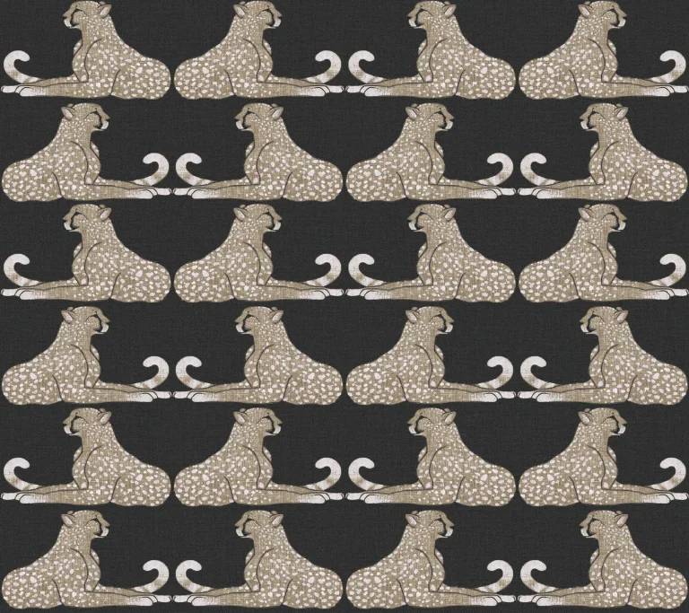 Reclining Cheetahs Peel and Stick Wallpaper - Black — Ảnh 2