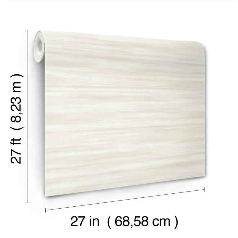 Ronald Redding Brushed Linen Wallpaper - White — Ảnh 3