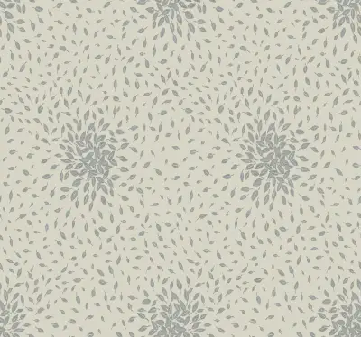 Petite Leaves Wallpaper - Beige/Silver