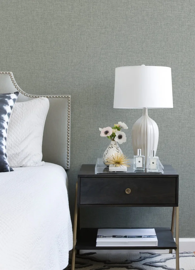 Bentley Faux Linen Wallpaper - Slate — Ảnh 4