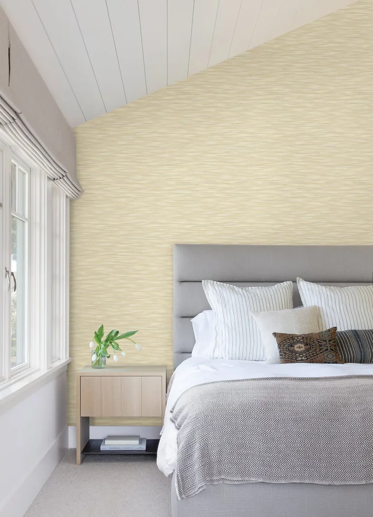 Benson Variegated Stripe Wallpaper - Yellow — Image 4