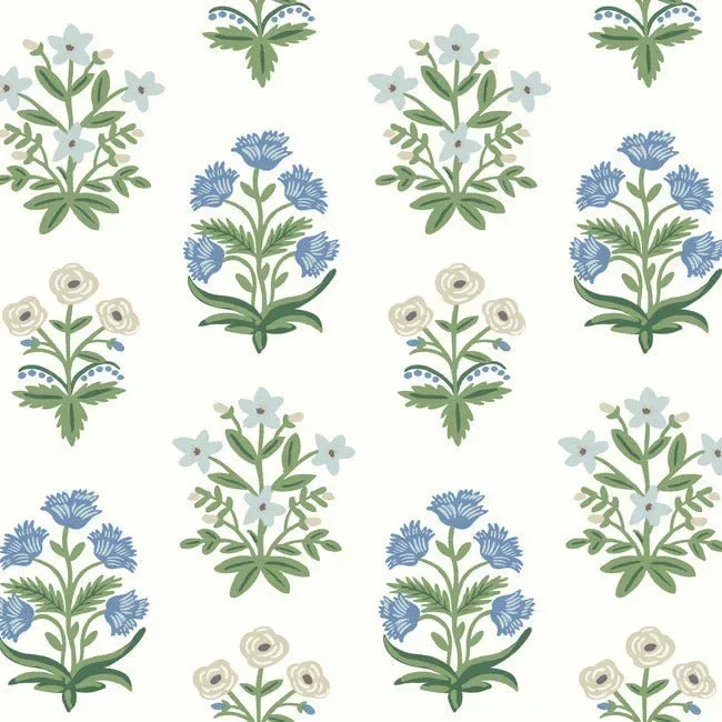 Rifle Paper Co. Mughal Rose Wallpaper - Indigo — Ảnh 4