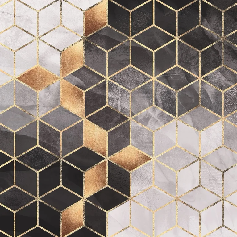 Smoky Cubes - Wall Mural 5537 - 4 Panel - 192cm x 260cm — Ảnh 2