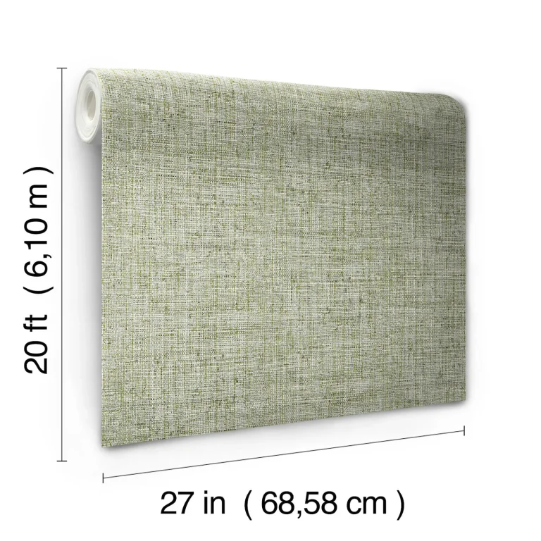 Papyrus Weave Peel and Stick Wallpaper - Green — Ảnh 3