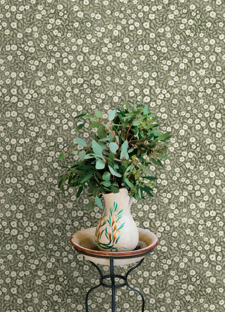 Chesapeake Poppy Trail Floral Wallpaper - Green — Image 6
