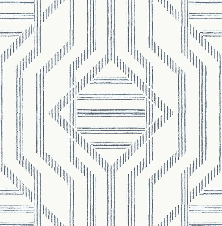 Essex Geometric Wallpaper - Dark Blue — Ảnh 2