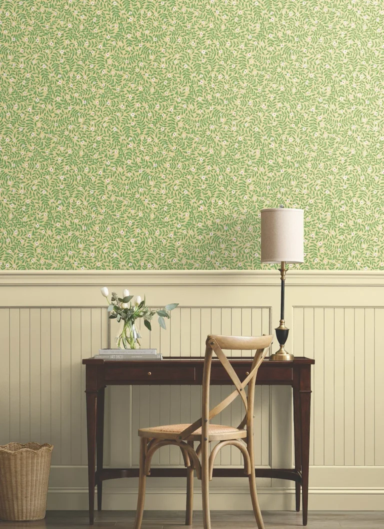 Rifle Paper Co. Elodie Petite Floral Peel and Stick Wallpaper - Gold — Ảnh 4