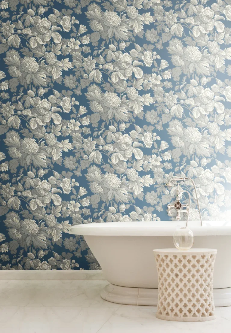 Antique Floral in Wedgewood Wallpaper - Blue — Ảnh 6