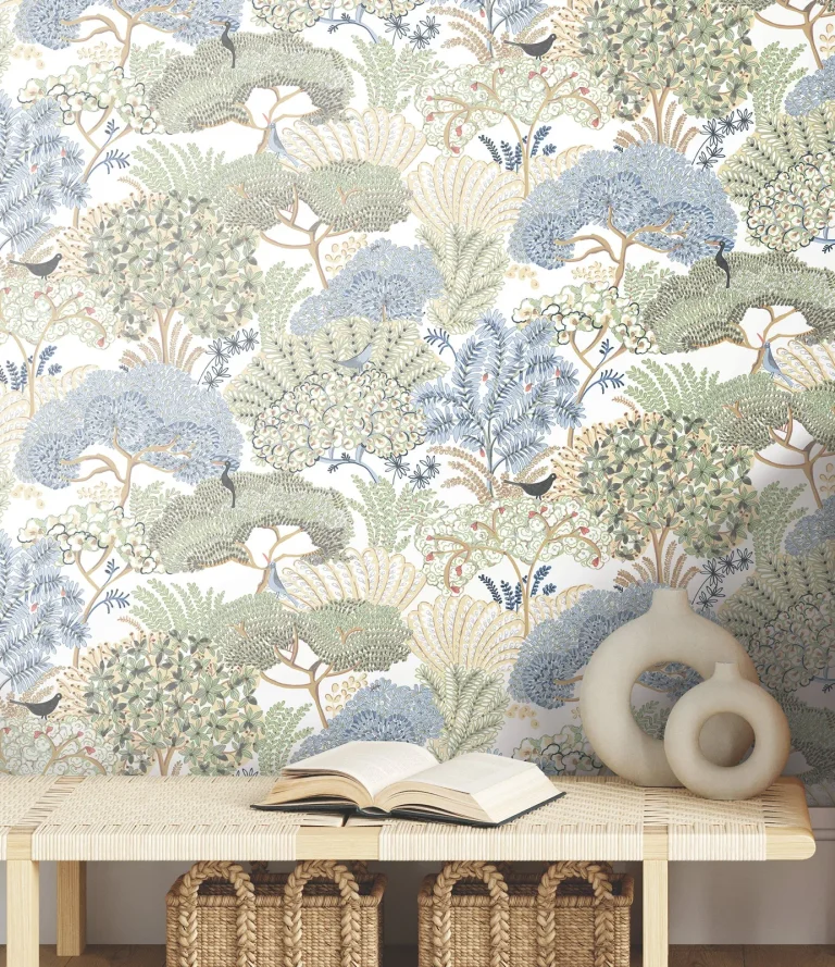 Everbloom Forest Botanical Peel and Stick Wallpaper - Butter — Ảnh 6