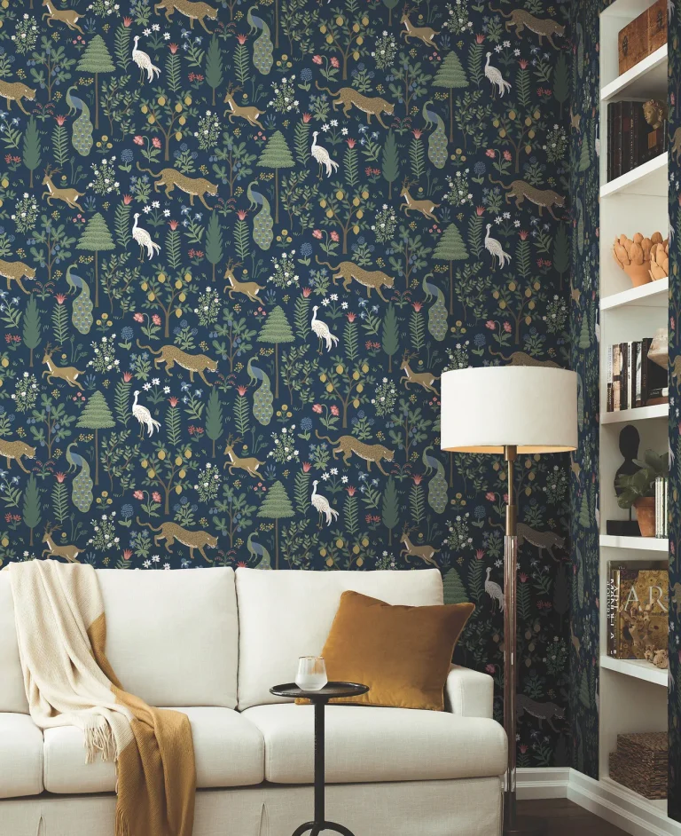 Rifle Paper Co. Menagerie Wallpaper - Navy — Ảnh 2
