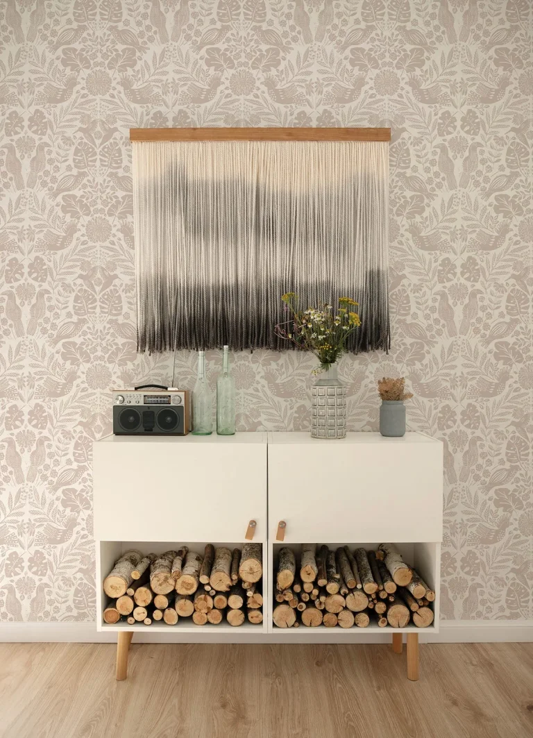 Nestle Bird Block Print Wallpaper - Pink — Ảnh 3