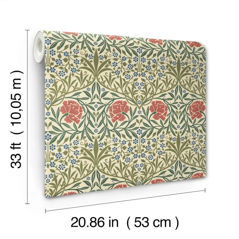 Oxford Union Floral Vines Wallpaper - Green
