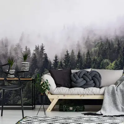 Forest Mist - Wall Mural 5433 - Round - 140cm diameter